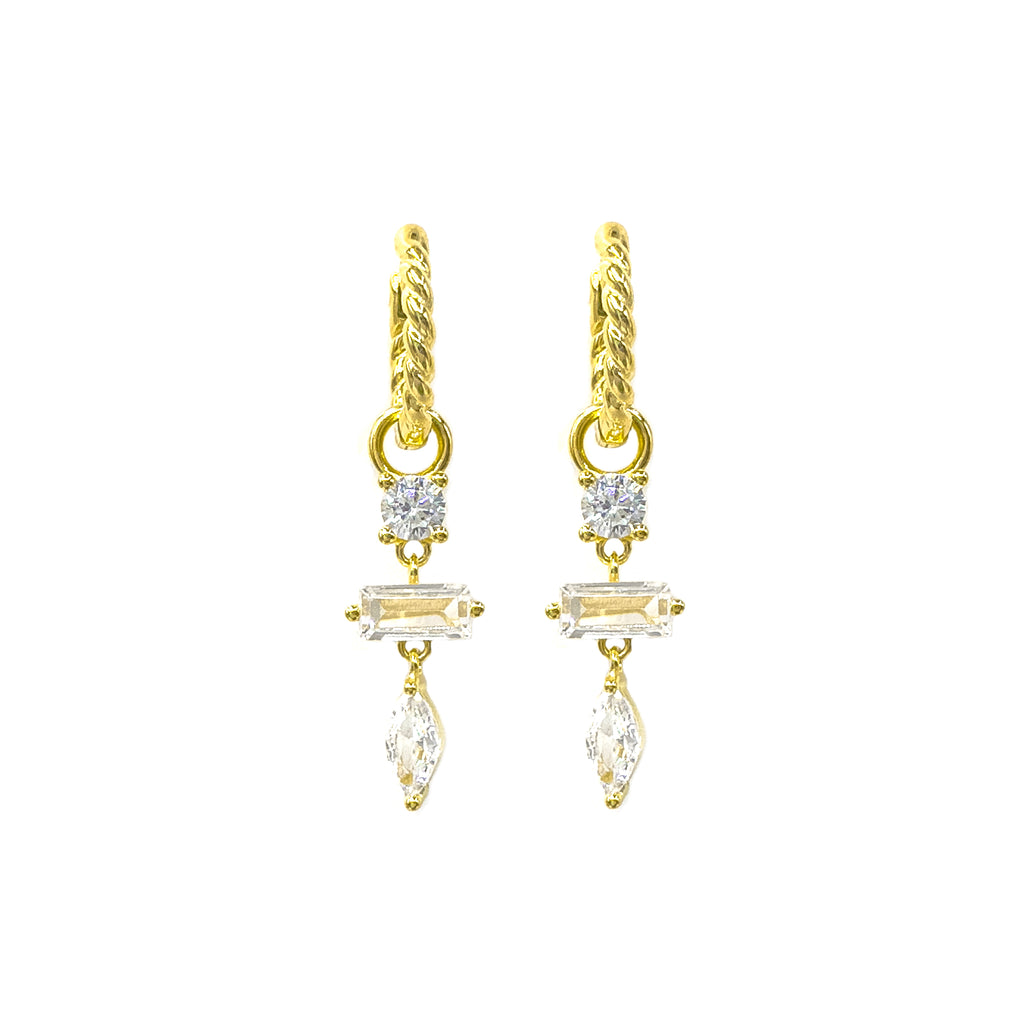 Taşlı Burgu Halka Küpe