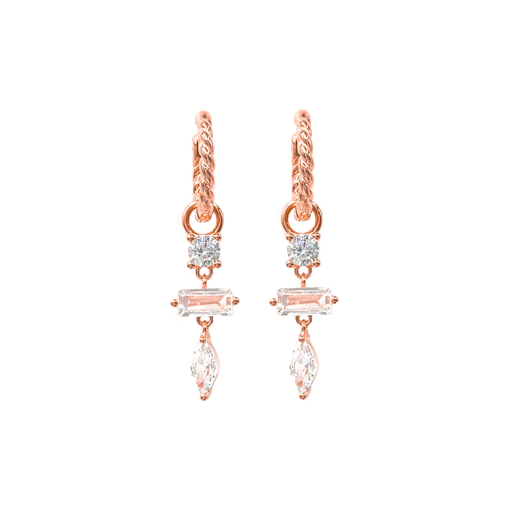 Taşlı Burgu Halka Küpe