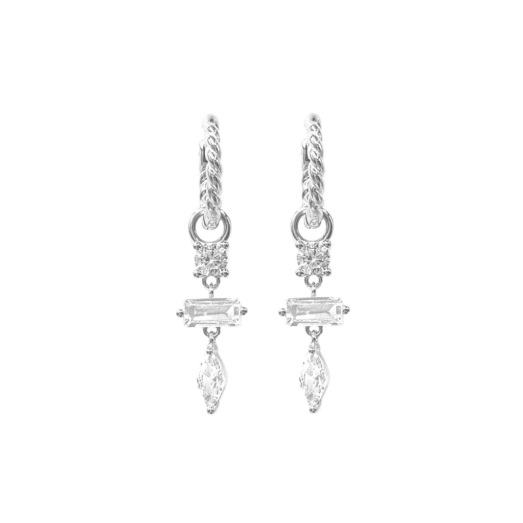 Taşlı Burgu Halka Küpe