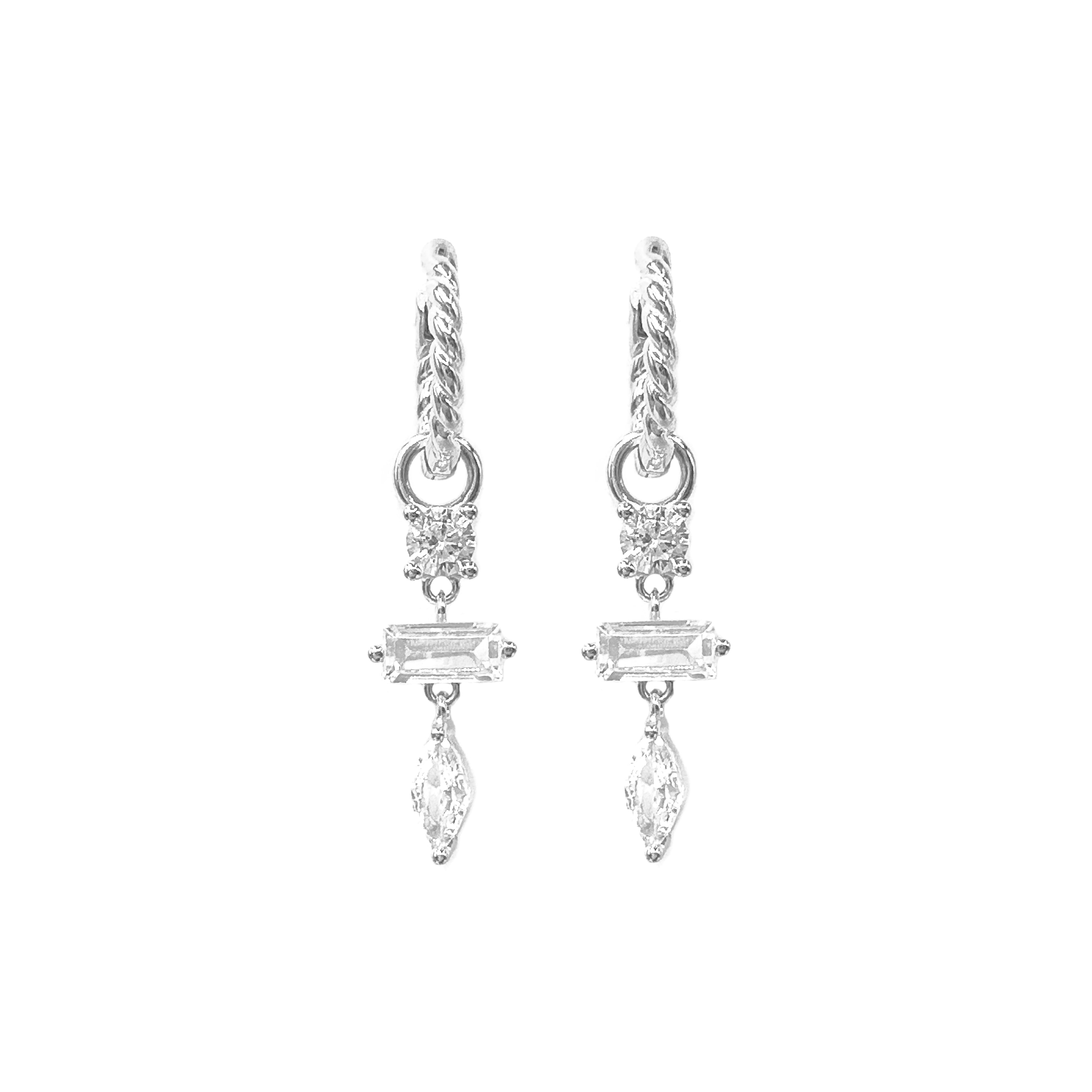 Taşlı Burgu Halka Küpe