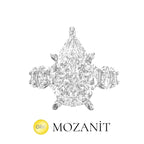 Kolu Oval Taşlı Damla Mozanit Yüzük