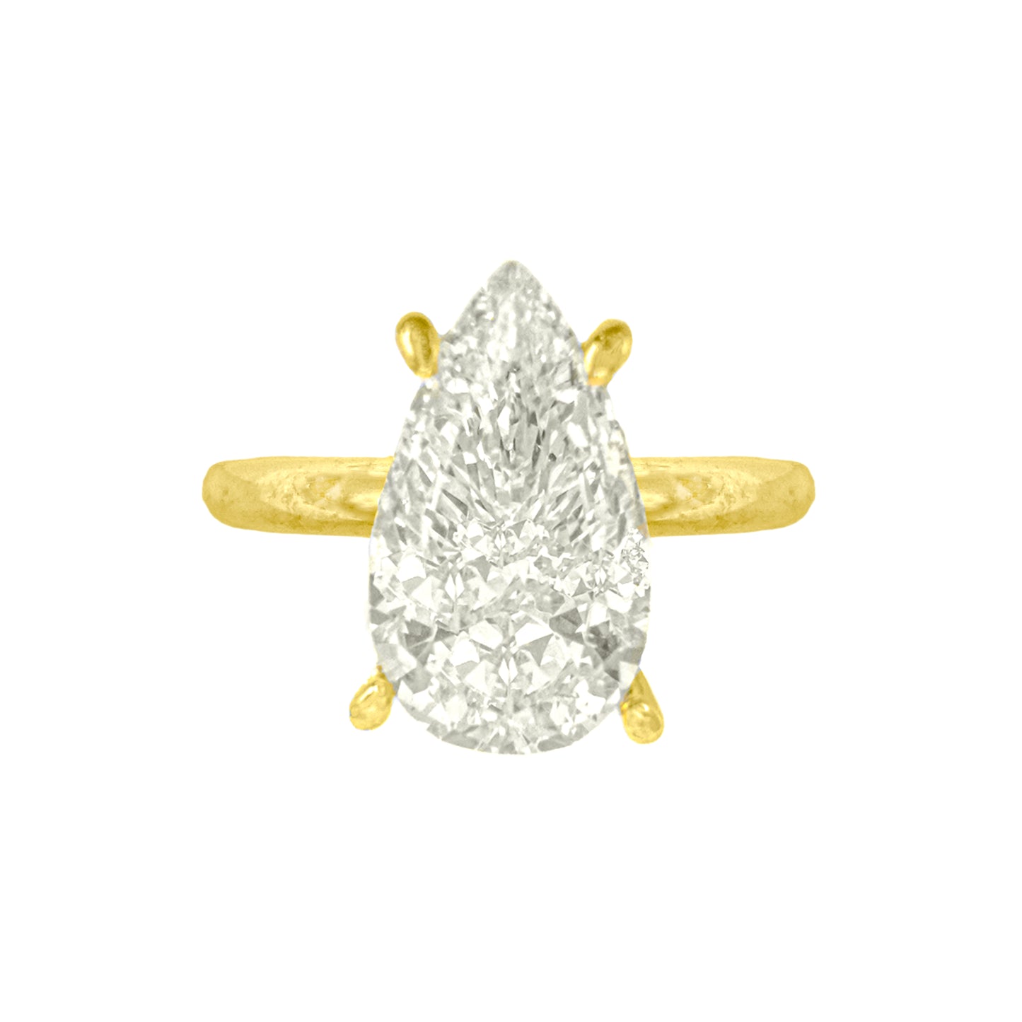 14K Taşlı Montür Damla G-Color Yüzük