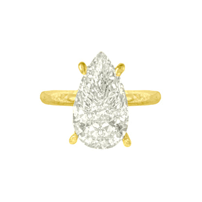 14K Taşlı Montür Damla G-Color Yüzük