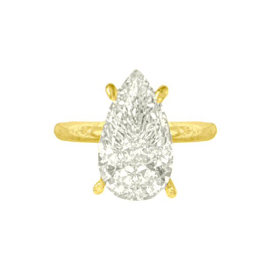 14K Taşlı Montür Damla G-Color Yüzük