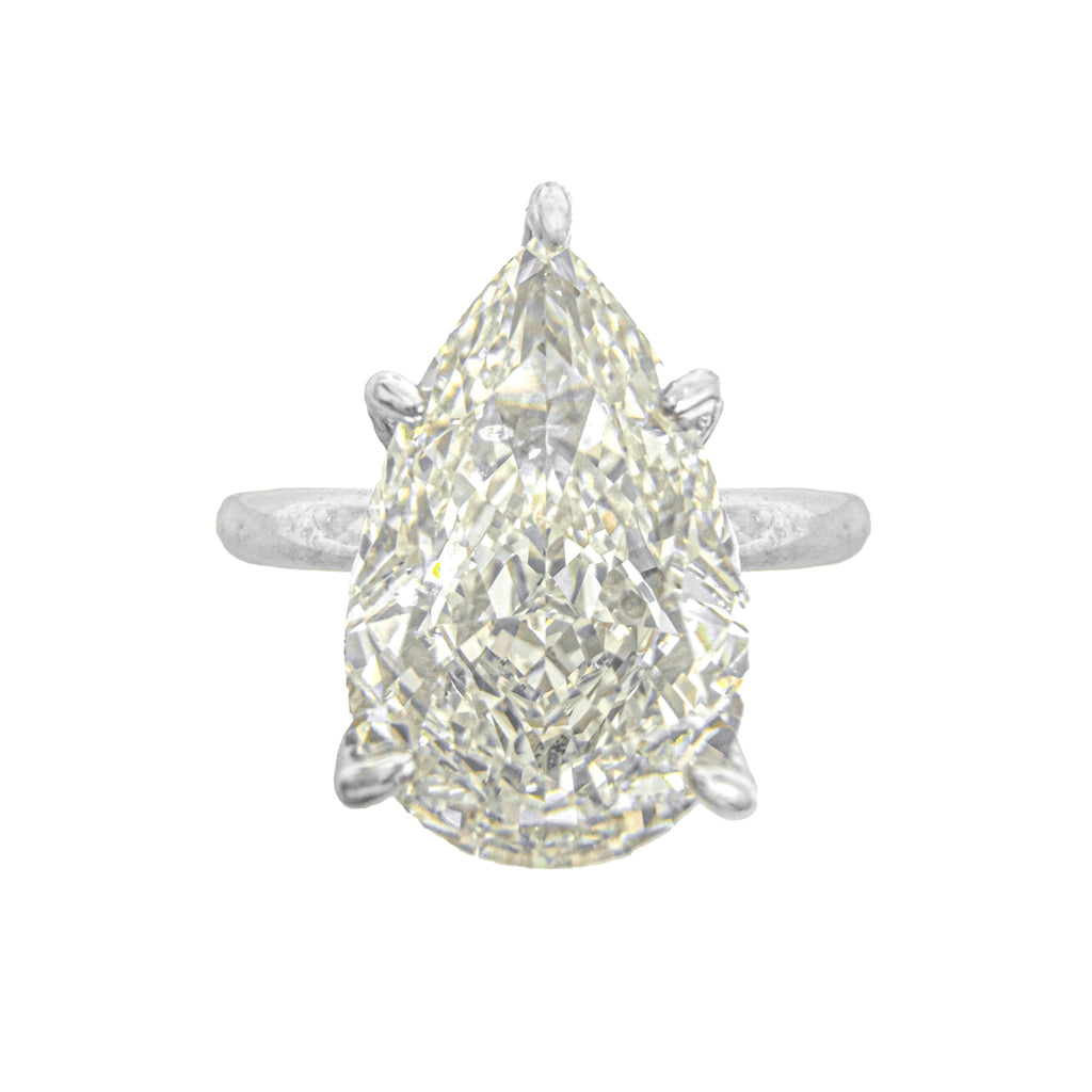 14K Taşlı Montür G-Color Pear Yüzük