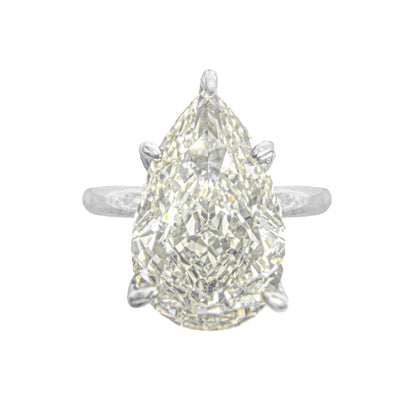 14K Taşlı Montür G-Color Pear Yüzük