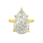 14K Taşlı Montür G-Color Pear Yüzük