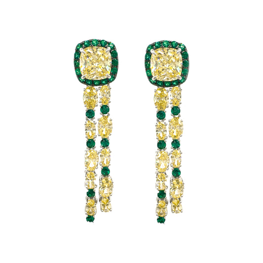 Yellow-Green Dangle Earrings