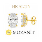 14K Goldfassung Moissanit-Ohrring