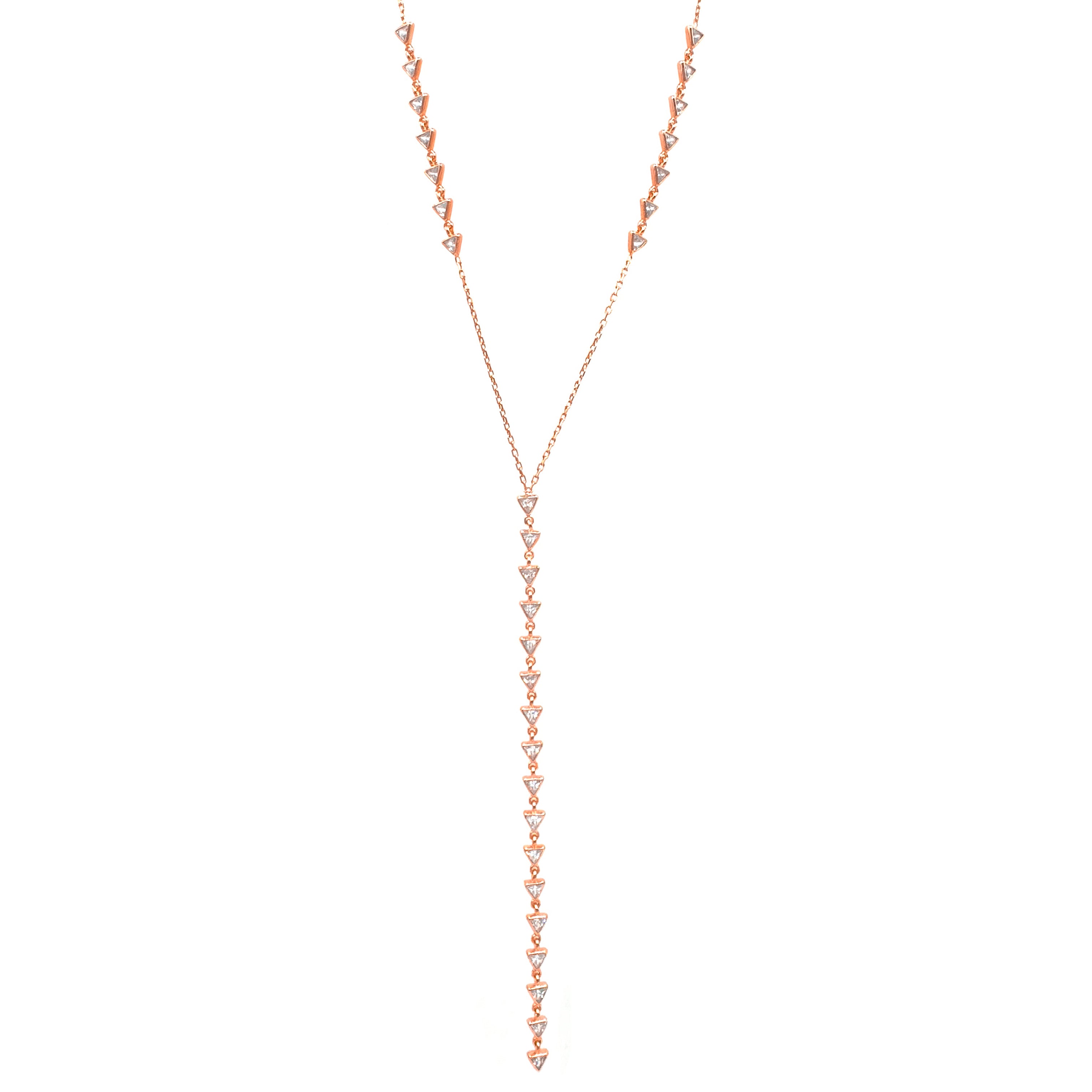 Üçgen Y Taşlı Kolye