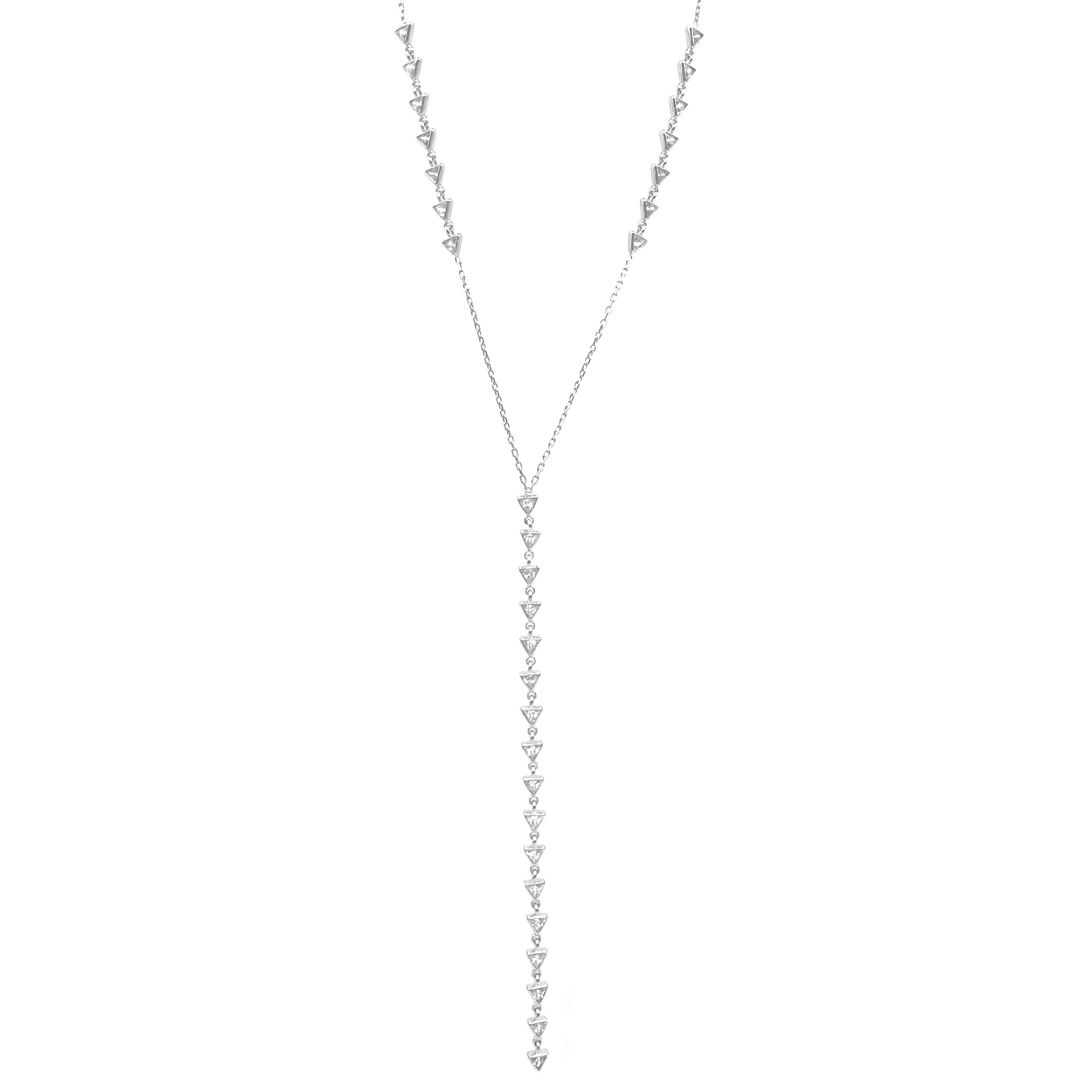 Üçgen Y Taşlı Kolye