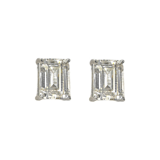 Rectangular Model Moissanite Earrings