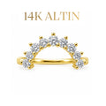 14K Half Moon Stacking Yüzük
