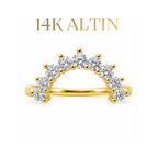 14K Half Moon Stacking Yüzük