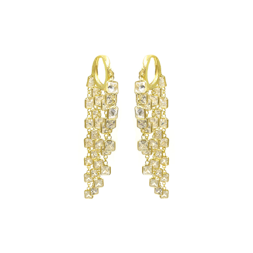 Sıvama Kare Taşlı Küpe