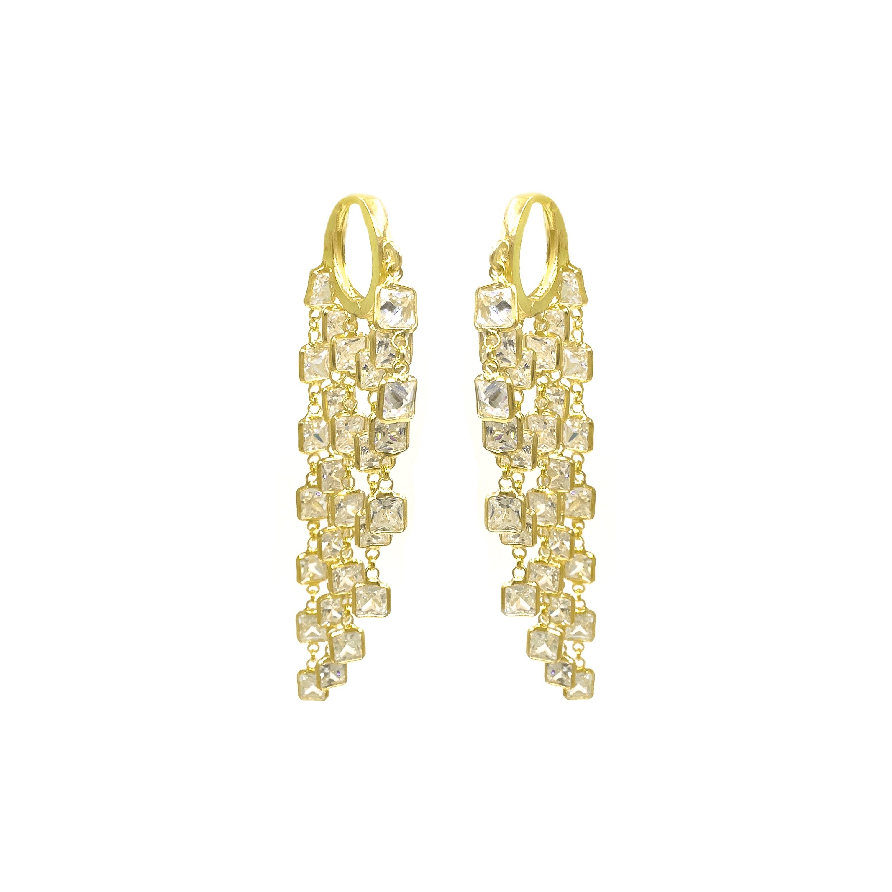 Sıvama Kare Taşlı Küpe