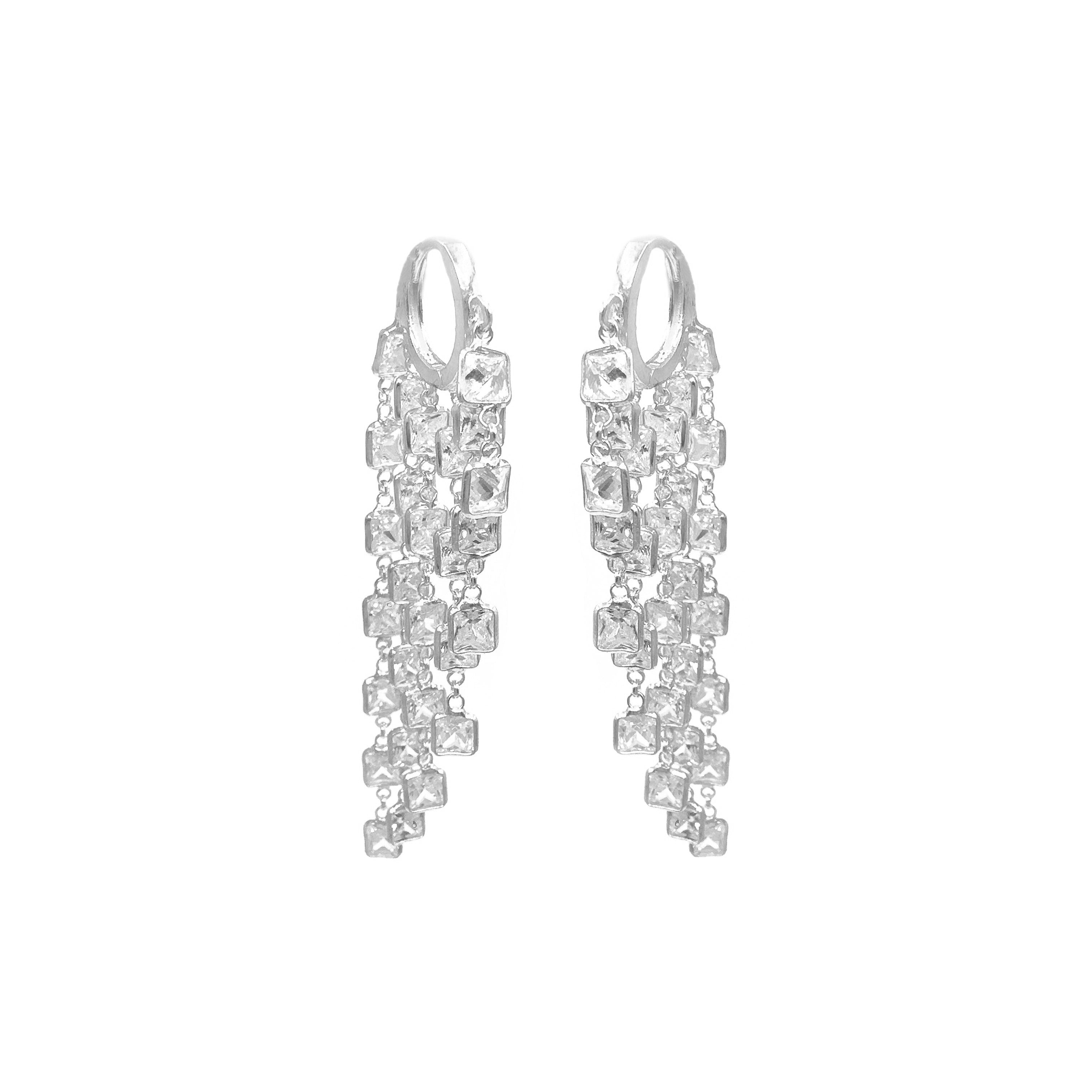 Sıvama Kare Taşlı Küpe