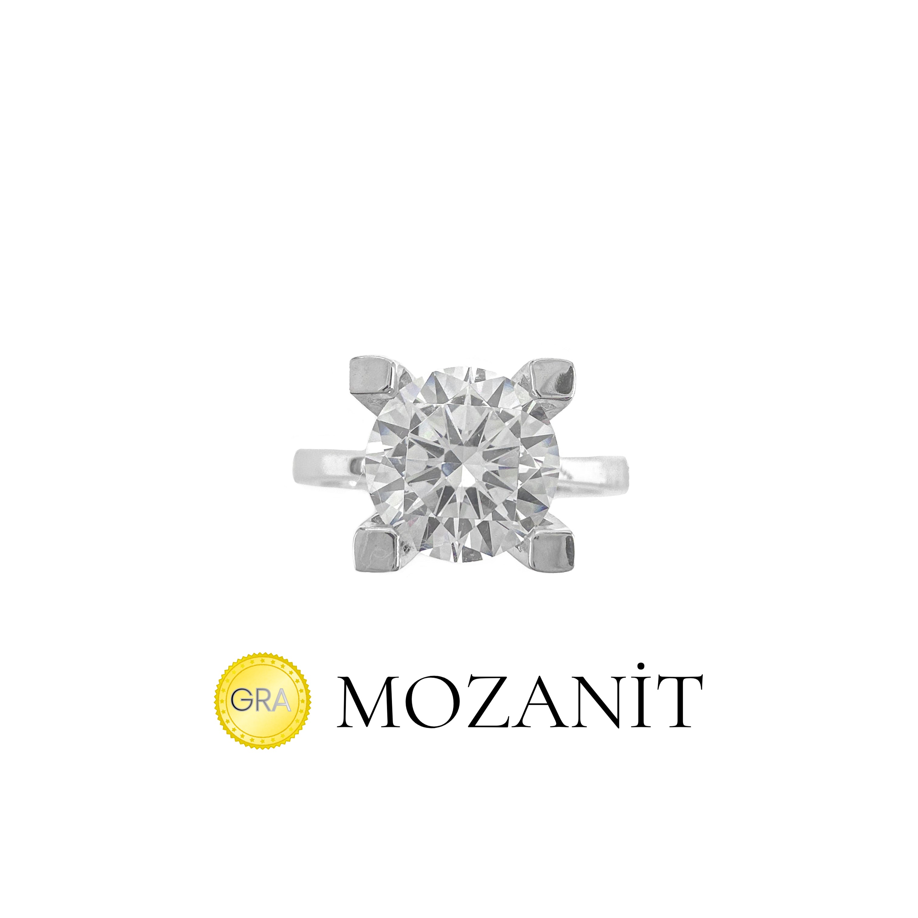 1.20 Karat Mozanit Tektaş Yüzük