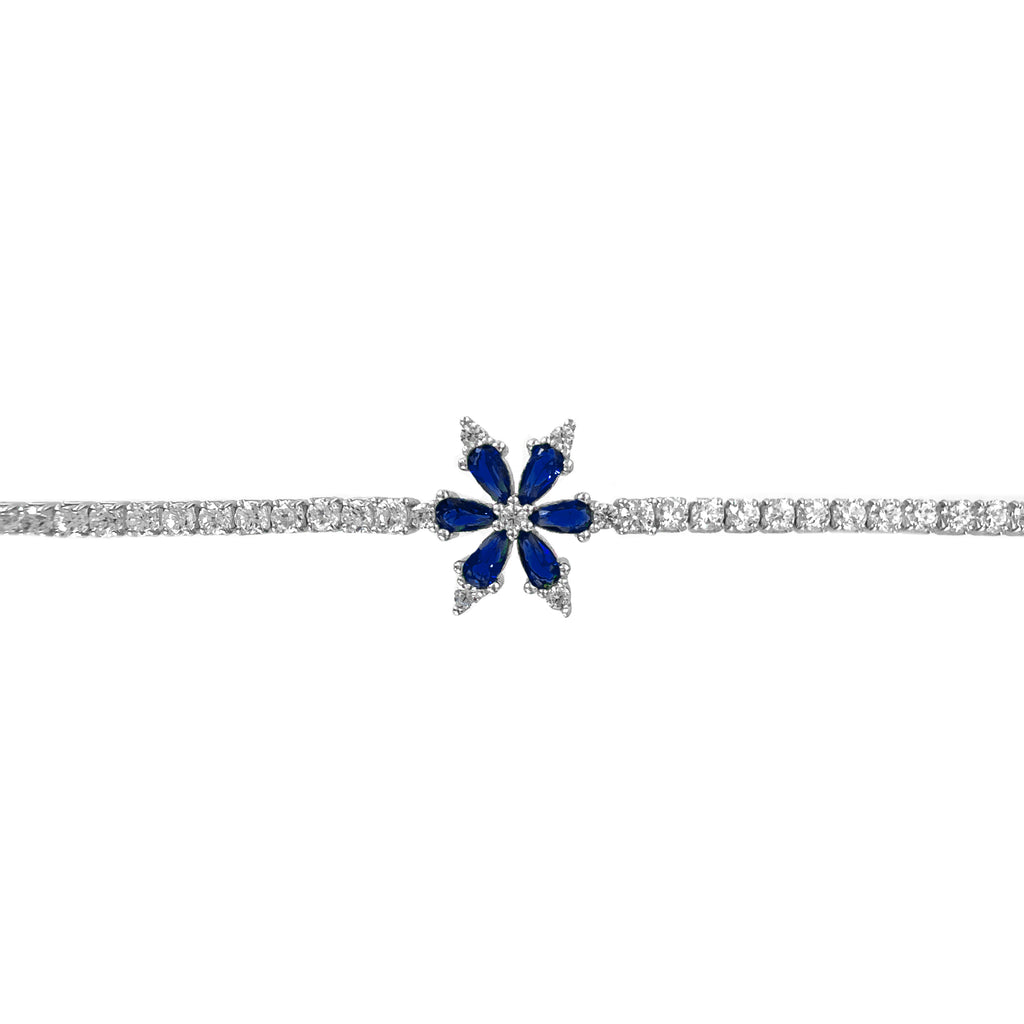 Colorful Stone Floral Tennis Bracelet