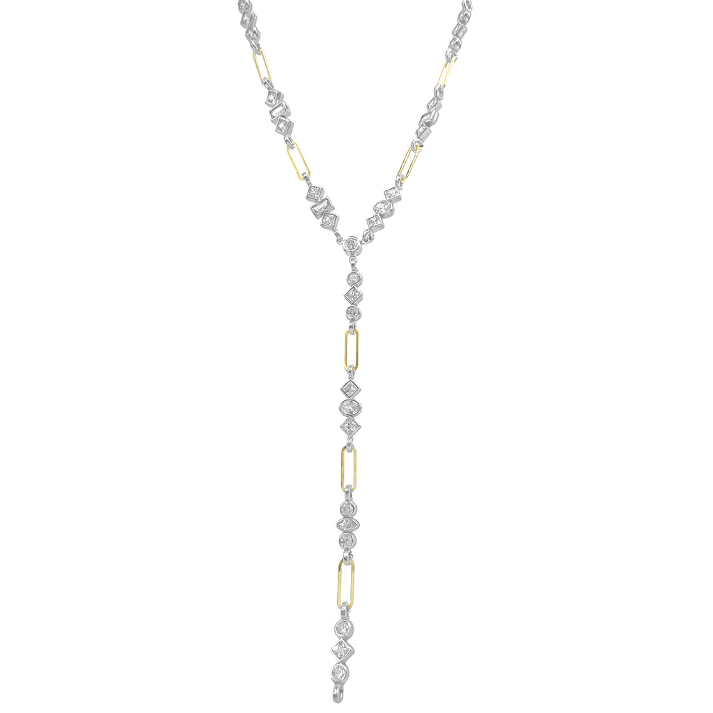 Karışık Taşlı Ataç Zincirli Y Kolye