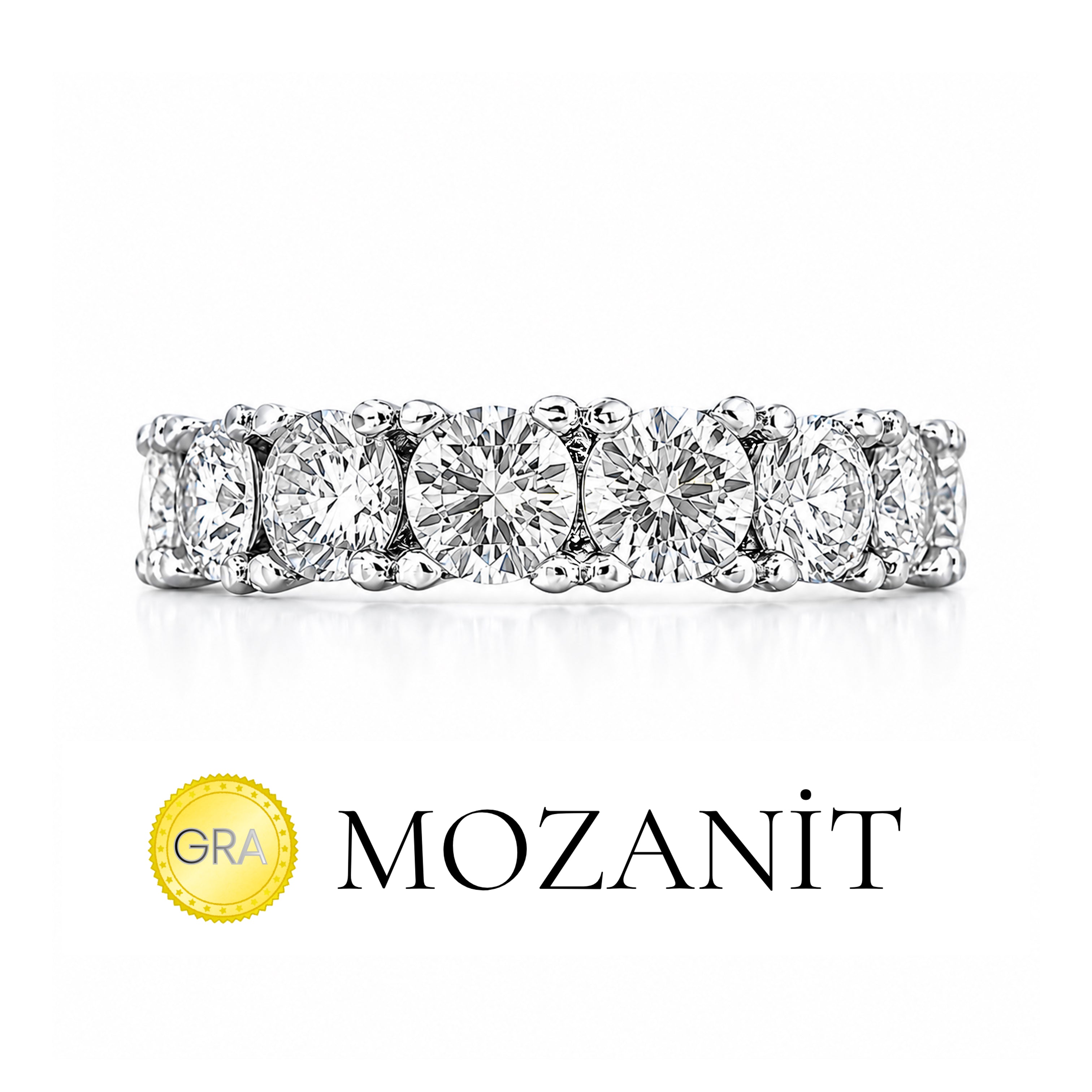 Großer Moissanit-Ring mit Vollbesatz