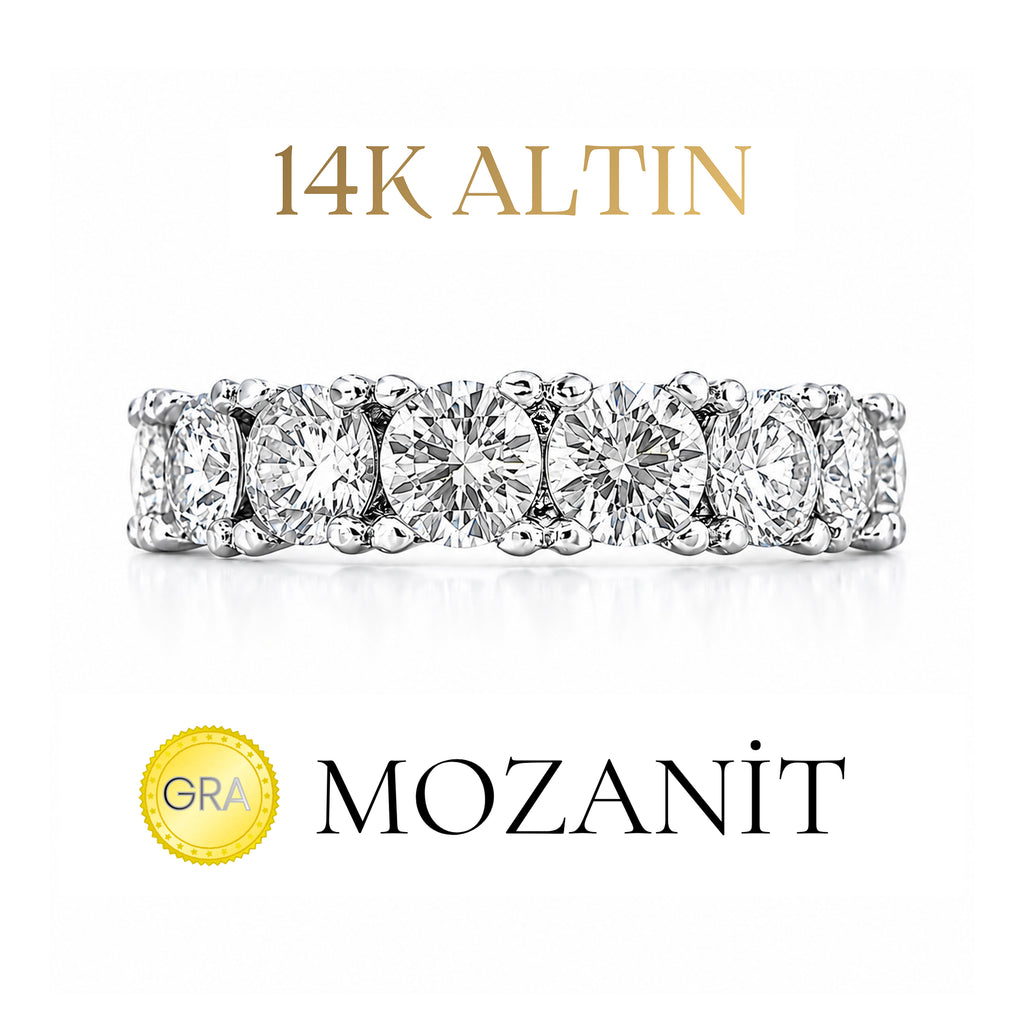 14K Mozanit Büyük Boy Tamtur Yüzük
