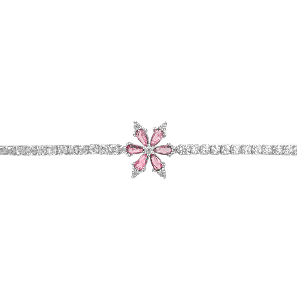 Colorful Stone Floral Tennis Bracelet