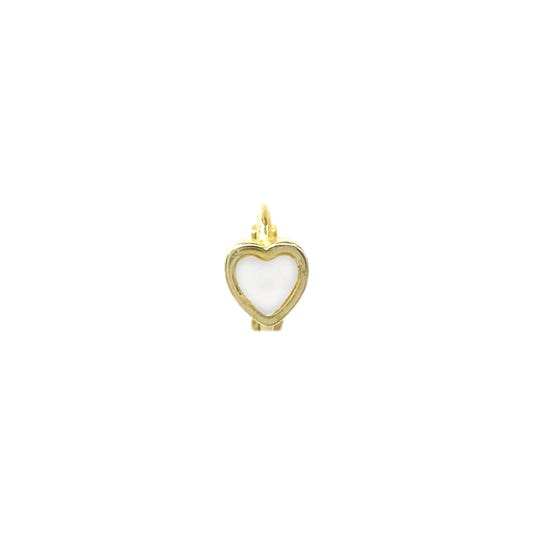 White Enamel Heart Hoop Piercing