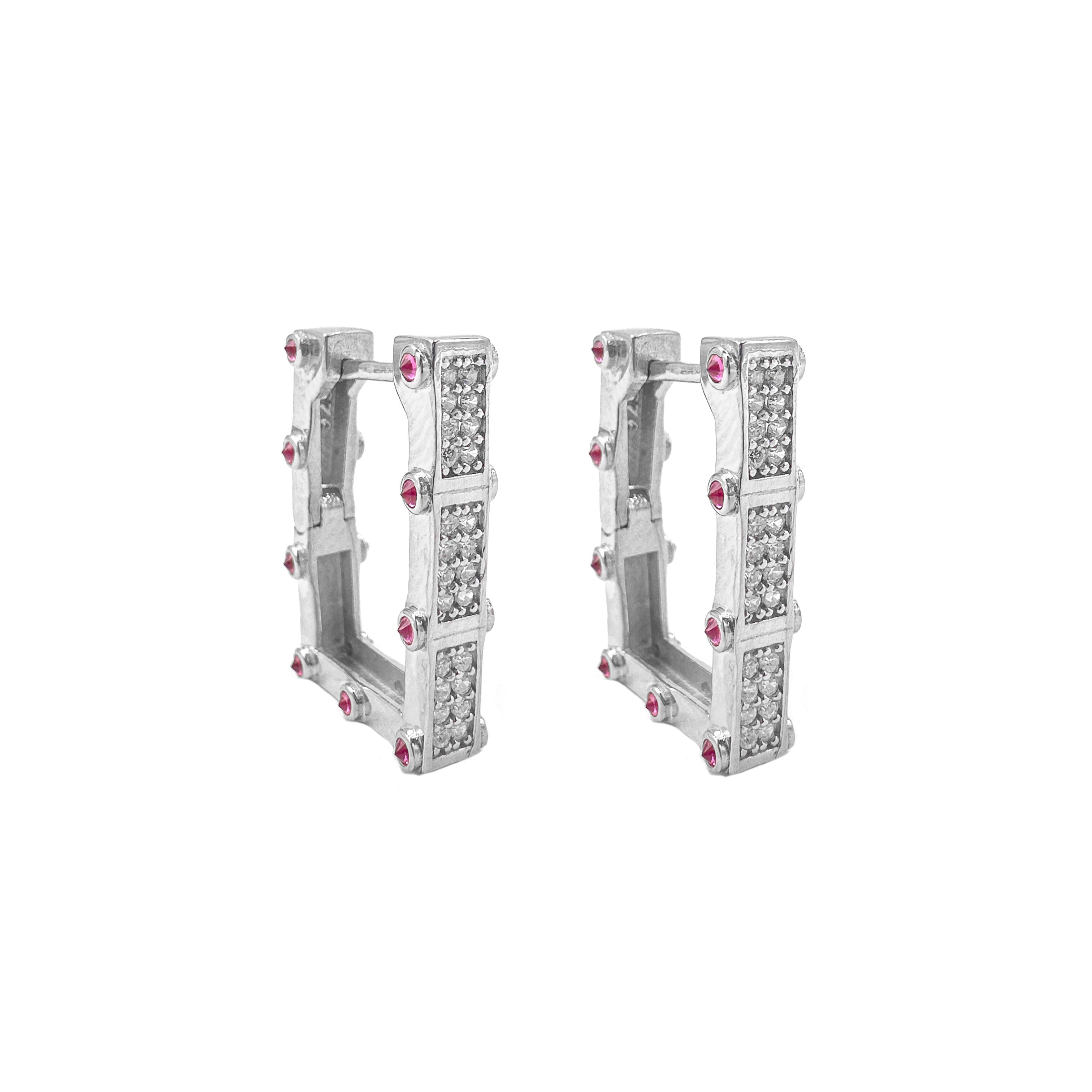 Fuşya Taşlı Serenay Küpe