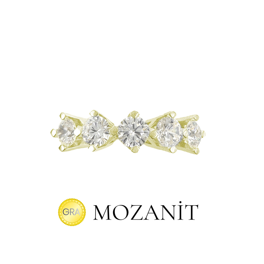 Two Carat Moissanite Five Stone Ring