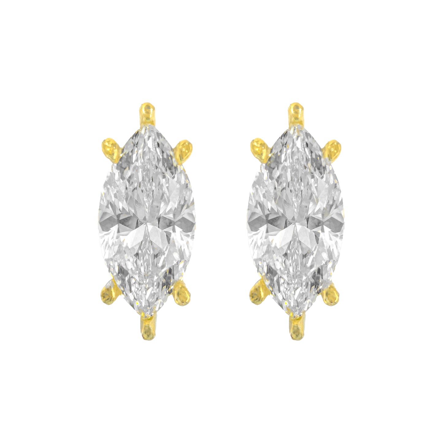 Taşlı Montür Uzun Mozanit Markiz Küpe