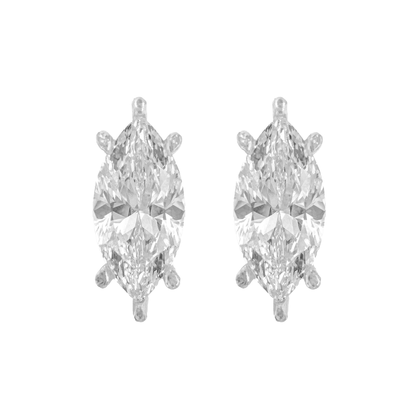 Taşlı Montür Uzun Mozanit Markiz Küpe