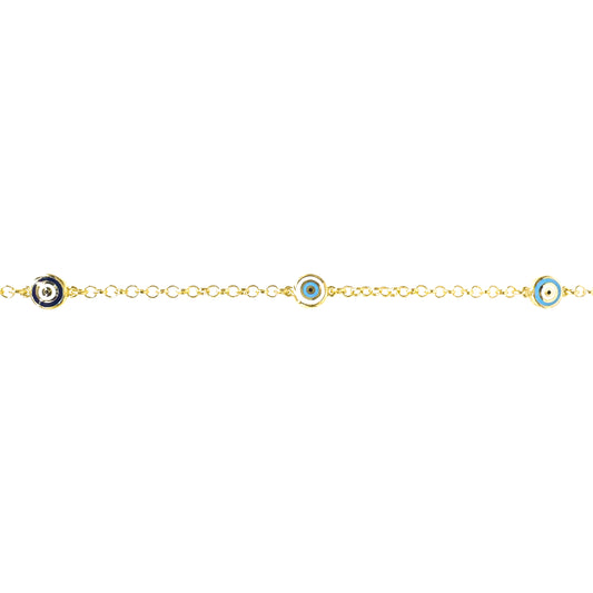 Mixed Enamel Evil Eye Bracelet