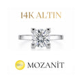 14K 0.80 Karat Mozanit Tektaş Yüzük