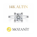 14K 0.80 Karat Mozanit Tektaş Yüzük