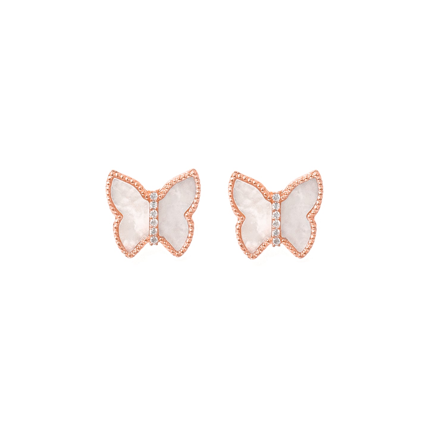 Butterfly Earrings with Mother of Pearl Stone