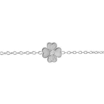 Mother of Pearl Stone Clover Bracelet