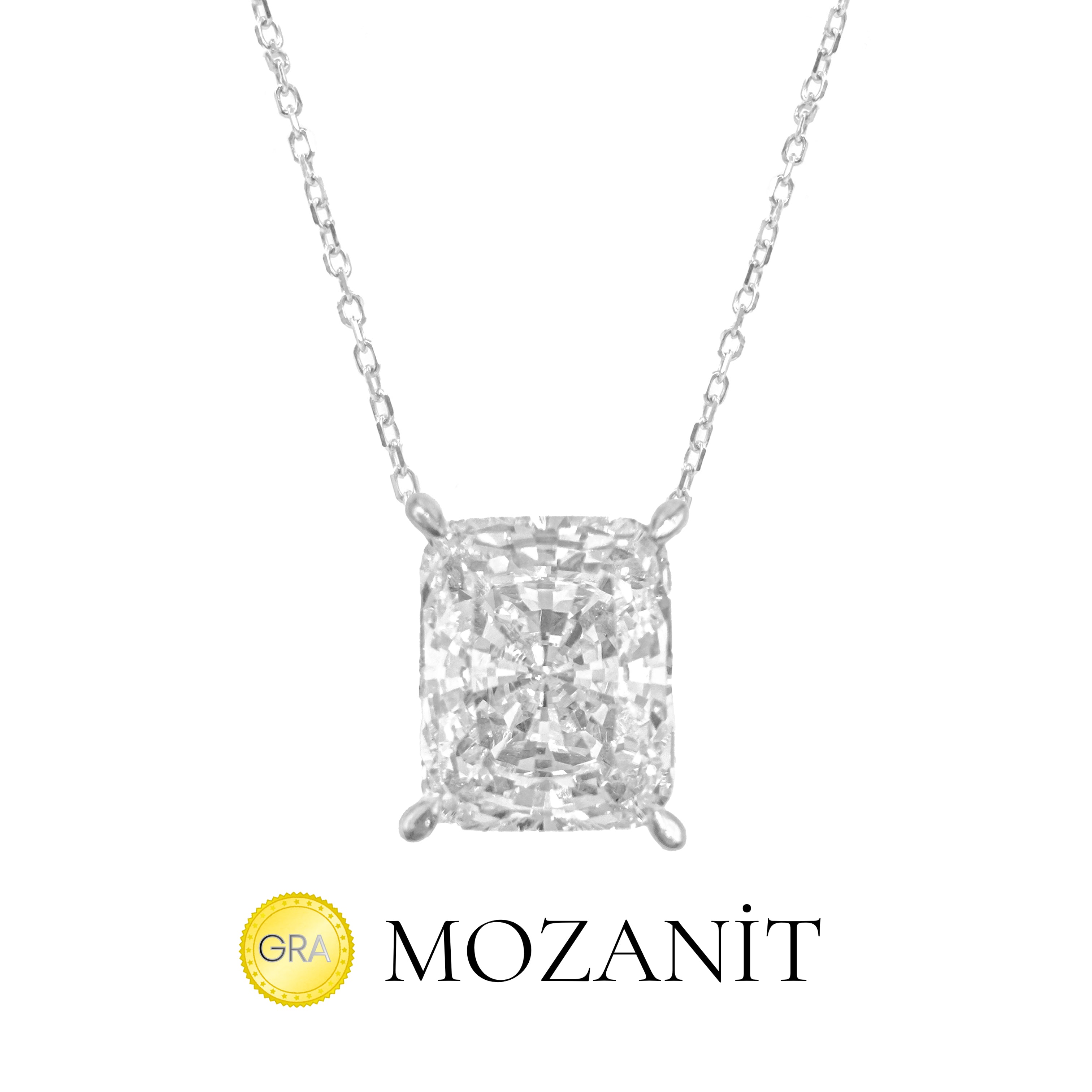 Taşlı Montür Radiant Mozanit Kolye