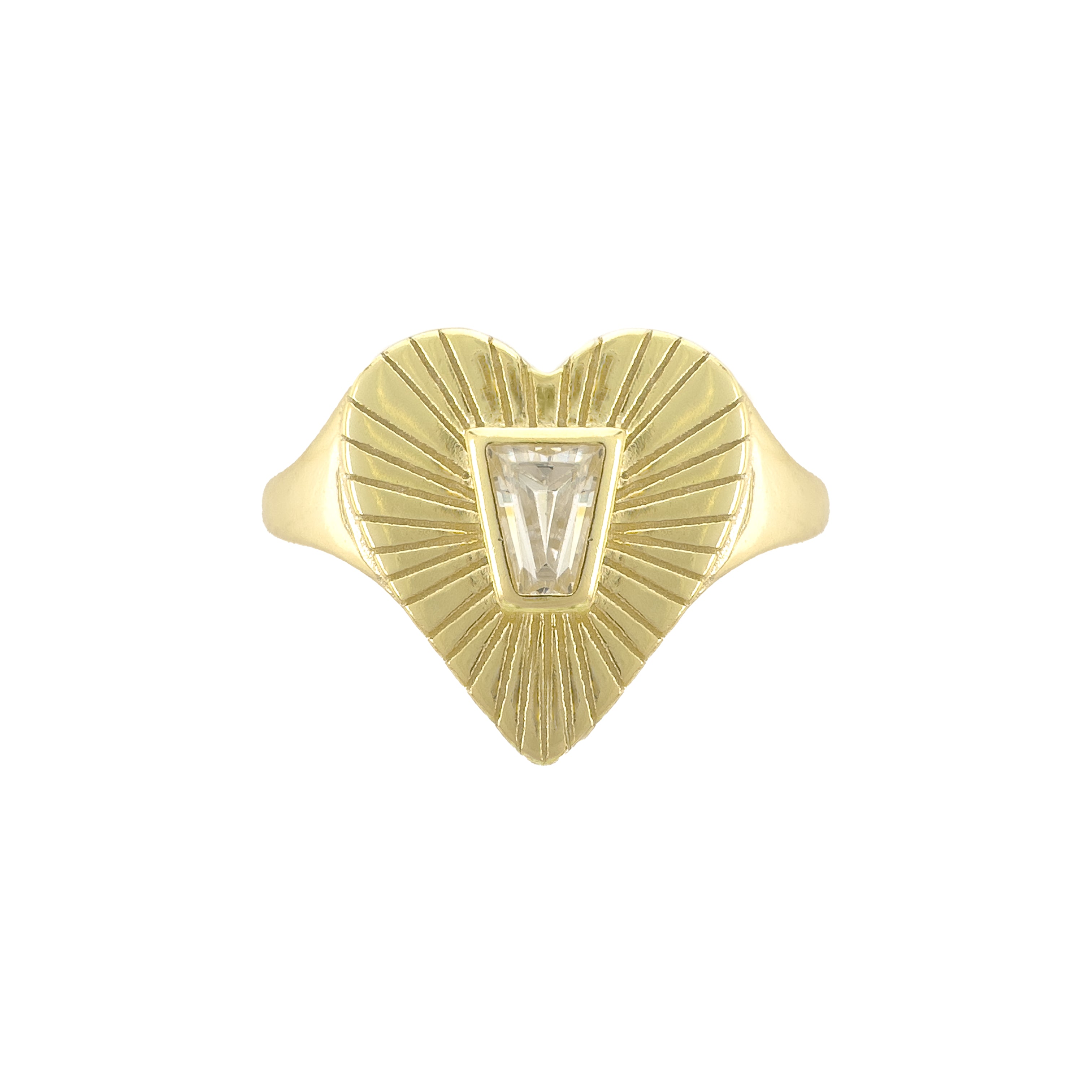 Baget Taş Detay Kalp Yüzük