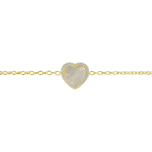 Mother of Pearl Heart Bracelet