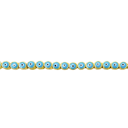 Blaues Emaille Evil Eye Armband