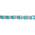 Quadratisches Rivière-Armband mit blauen Steinen