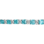 Quadratisches Rivière-Armband mit blauen Steinen