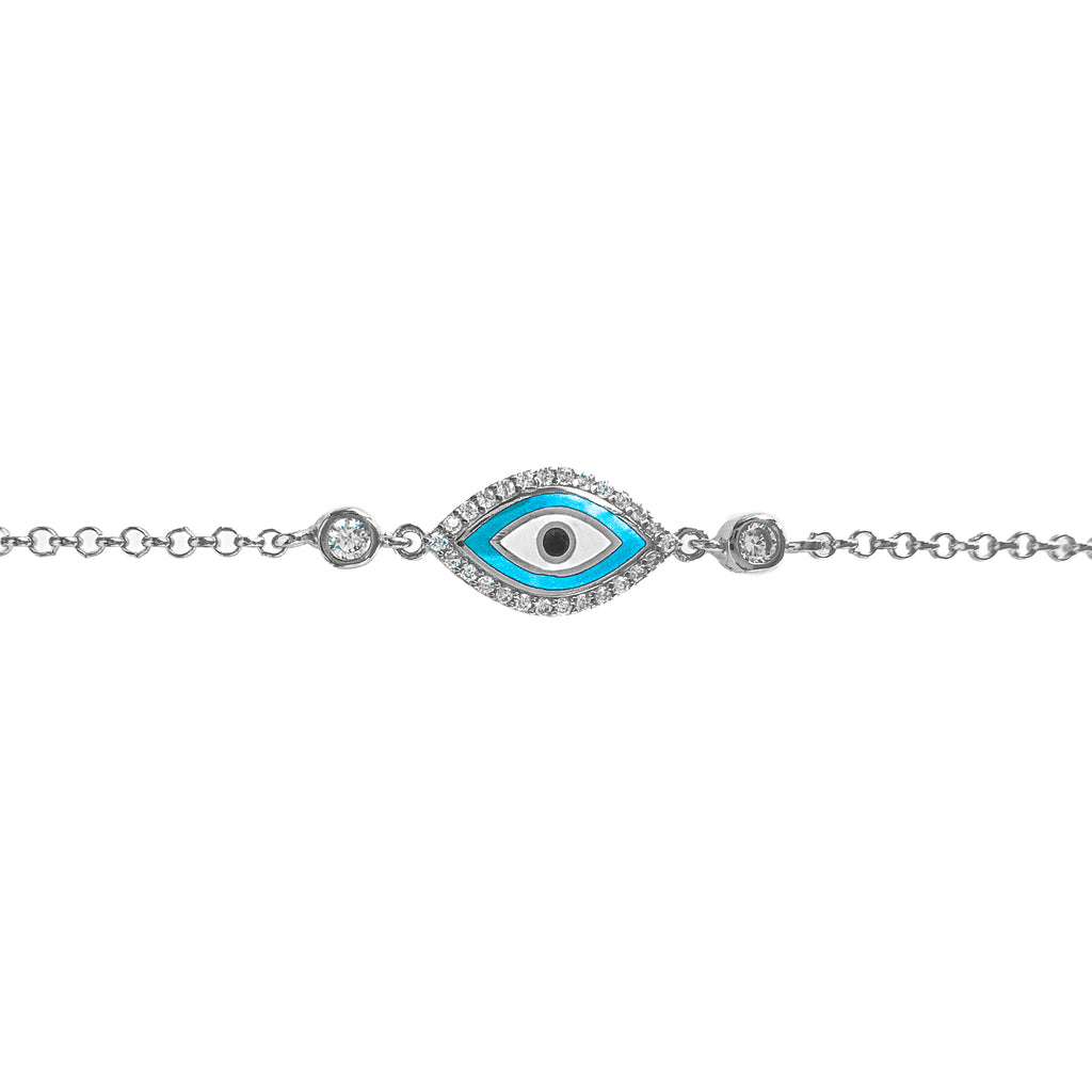 Navy Stone Evil Eye Bracelet