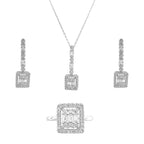 Yuvarlak ve Kare Taş Detaylı Baget Set