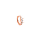 Oval Taşlı Halka Piercing