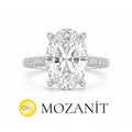 Ovales Moissanit-Pave-Ring