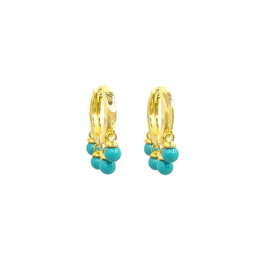 Turquoise Dangle Hoop Earrings