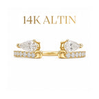 14K Damla Taşlı Stacking Yüzük