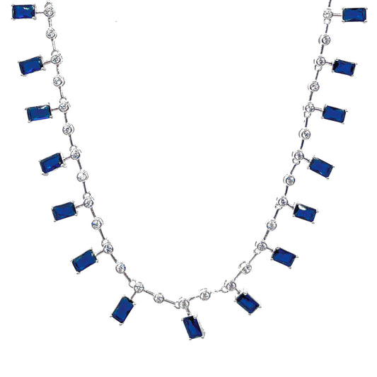 Blue Stone Spaced Necklace